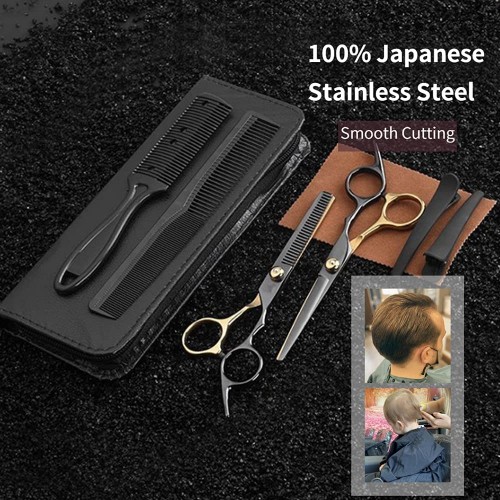 Professional Hair Cutting Scissor Salon Barber Hairdressing Thinning Texturizing Shears Set 6 Japanese Stainless Steel Razors