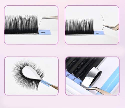 3D Multi-Layer Camellia Natural Long Mix Curl Eyelashes Wild for DIY Soft Easy Fan Vegan Eyelash Extensions