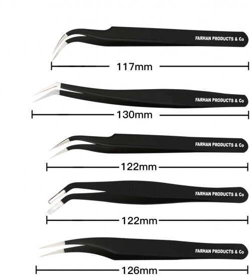 Tweezers Set ESD Anti-Static Stainless Steel Tweezers Set for Craft Jewelry Electronics Laboratory Work (14 PCS)