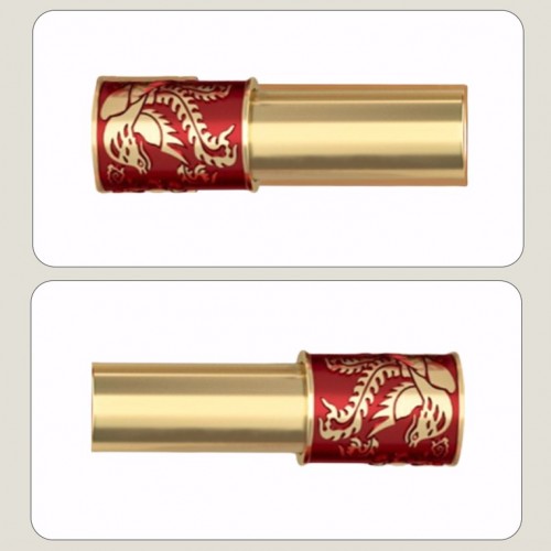Round Metal Empty Tube High-end Electroplating Red Zinc Alloy Die-casting Lipstick Shell