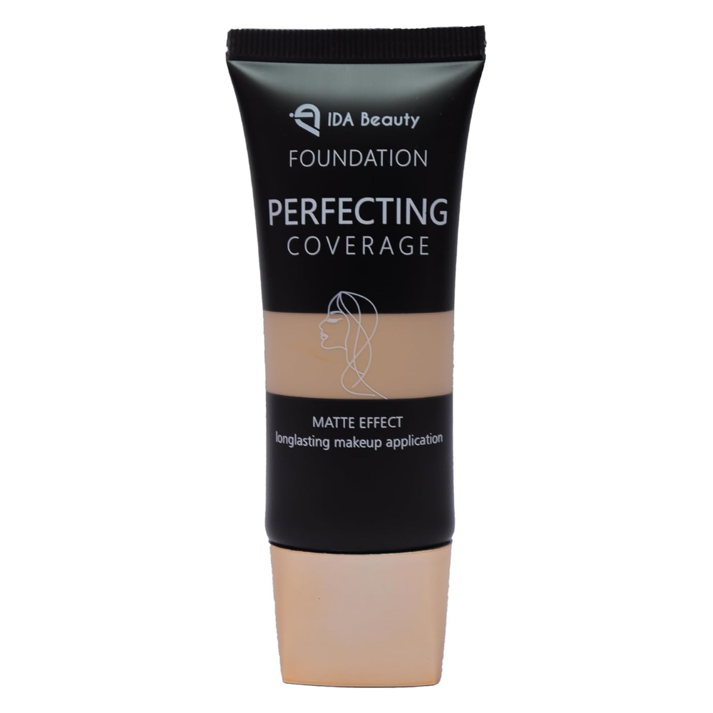 IDA Beauty Glam It! Liquid Foundation | Full Foundation Coverage, Matte Finish, Long-Lasting, Lightweight | Vegan, Halal, Cruelty-Free (Keji, 35ml)