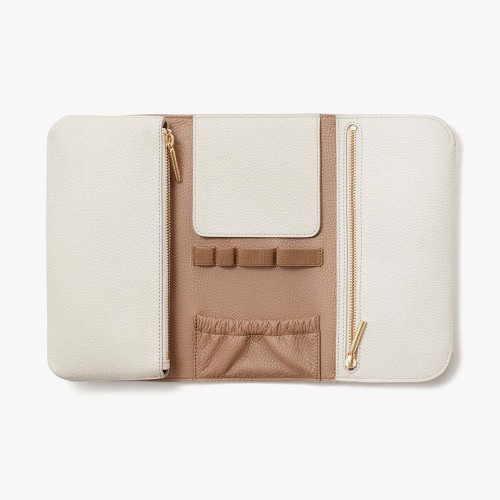 High-end Portable Travel Luxury Genuine Leather Makeup Brush Storage Pouch Cosmetic Bag