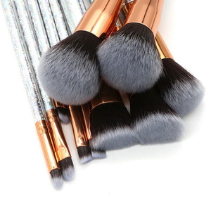10pcs New Design Girls Cosmetic Brush Plastic Glitter Stars Handle Nylon Hair Power Blush Eyeshadow Makeup Brush