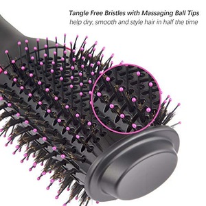 2-in-1 One Step Hair Dryer & Volumizer Negative Ion Straightening Brush Salon Hot Air Paddle Styling Hair Dryer Rotating Brush