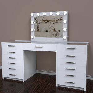 2021 new and hot big white color Hollywood Cosmetic Vanity Dressing Table with  mirror hollywood