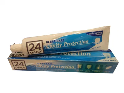 24h Daily Ultra Care Cavity Protection Toothpaste with Fluoride 160g, Sodium Monofluorophosphate, Cool Mint, New &amp; Improved Formula
