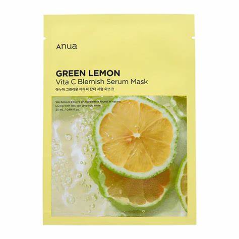 [ANUA]GREEN LEMON VITA C BLEMISH SERUM MASK 25ML_(1PCS) (1)