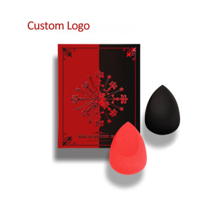 Custom logo black makeup sponge set latex free cosmetic puff blender beauty sponge make up
