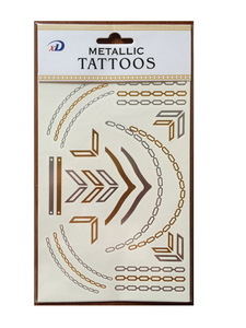 Custom Metallic Sticker waterproof body art Designs Temporary Tattoo