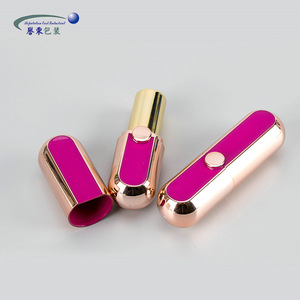Custom round empty cosmetic packaging rose gold lipstick tube