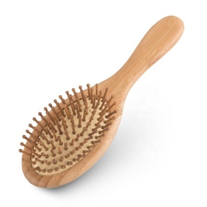 Customized professional ecofriendly nature bamboo wooden hair brush 100% natural