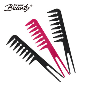 Double using method afro pick comb fork for salon hair cutting