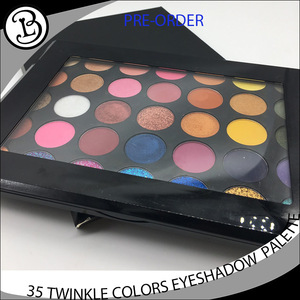 Eyeshadow glitter private label 35 Twinkle colors clear lid eyeshadow palette
