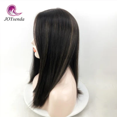 Factory Direct Sale Dark Brown Color with Highlight Silk Base Top Kosher Jewish Wigs European Virgin Human Hair Sheitels Wigs