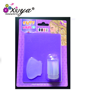 Factory Supply Transparent Stamp Nail Art Plastic Plate Clear Jelly Nail Art Stamping Kit