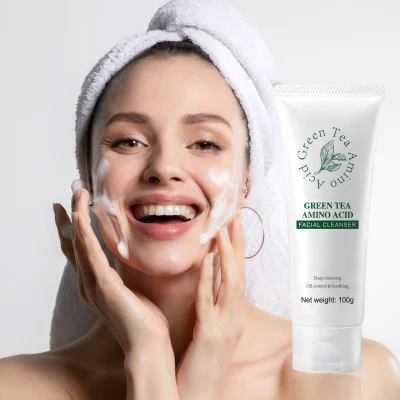 Foaming Facial Cleanser Green Tea Moisturizing Oil Control Face Wash Skin Care