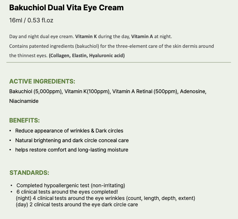[Her bloom] Bakuchiol Dual Vita Eye Cream, skin care