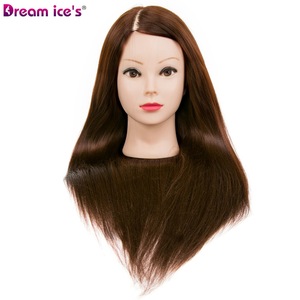 High Quality 50cm 220g Long Yaki Hair Training Head Beauty Barber Salon Equipment Training Doll Head