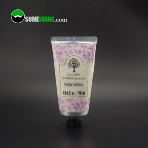 High quality empty lip tube PE plastic cream cosmetic tube with screw cap/ flip top cap.