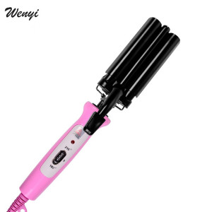 High Quality Professional 220V Hair Curling Iron Ceramic Triple Barrel HairStraightener Comb Waver Styling Tools Hair Styler