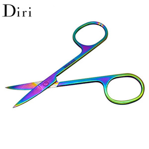 Hign Quality Curved Scissors Chameleon Stainless Steel Makeup Eyebrow Scissors