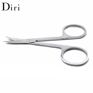 Makeup Tool Sliver Color Stainless Steel Curved Beauty Eyebrow Scissors