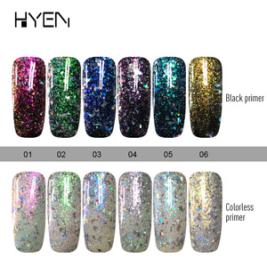 Nail Art Supply 6 Colors 15ml Gel Nailpolish Cheap Wholesale Free Sample Glitter UV Gel Nail Polish