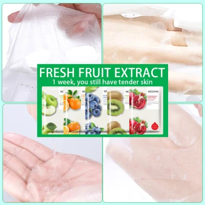 Private Label Skincare Product Beauty Firming Nourishing Fruit Face Mask Whitening Moisturizing Facial Sheet Mask