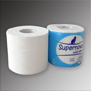 Roll tissue paper and toilet roll tissue and sanitary toilet paper with single pack