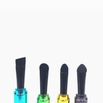 Separable Portable 4 in 1 Eyebrow Eyeshadow Brush Makeup Tools Colorful Cosmetic Brush Set