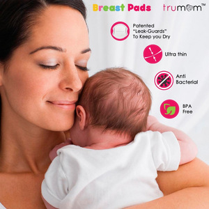 Trumom USA Super Absorbent Anti-Bacterial Honeycomb Disposable Nursing Breast Pads With Patented "Leak Guards"