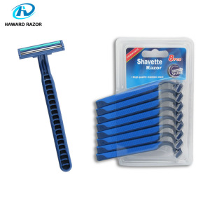 Twin blade body razor ergonomic shaving razor