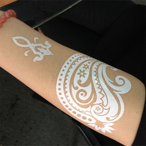 White lace&black lace temporary india henna tattoo stencil