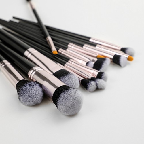 Custom Private Label 16 Pcs Professional Makeup Brush Set with Leather Travel Case Soft Synthetic Hair Cosmetic Brushes Wholesale