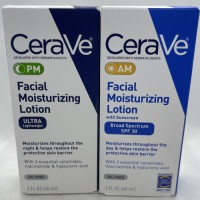 Cerave AM & PM Facial Moisturizing Lotion With Sunscreen Spf 30 2oz ea. 2-PACK