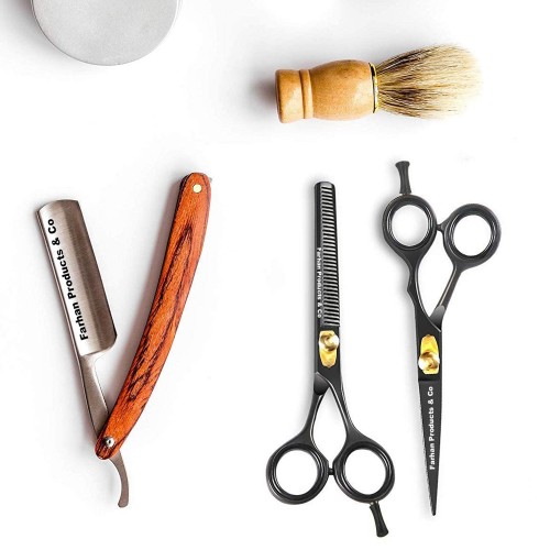 Custom Stainless Steel Sharp Slim Barber Scissors Makeup Scissors Beauty Small Straight Eyebrow & Beard Hair scissors