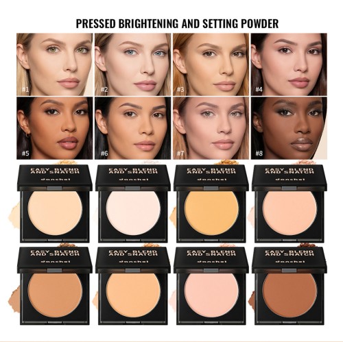 Matte Oil‑Control Pressed Setting Powder Palette, Waterproof Sweatproof, Long‑Wear Brightening Finishing Powder for Facial Makeup