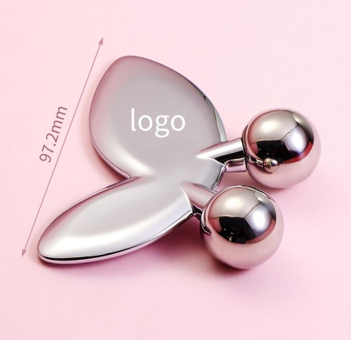 Modern Fashion Stainless Steel Facial Spa Butterfly Design Beauty Ice Wave Ball
