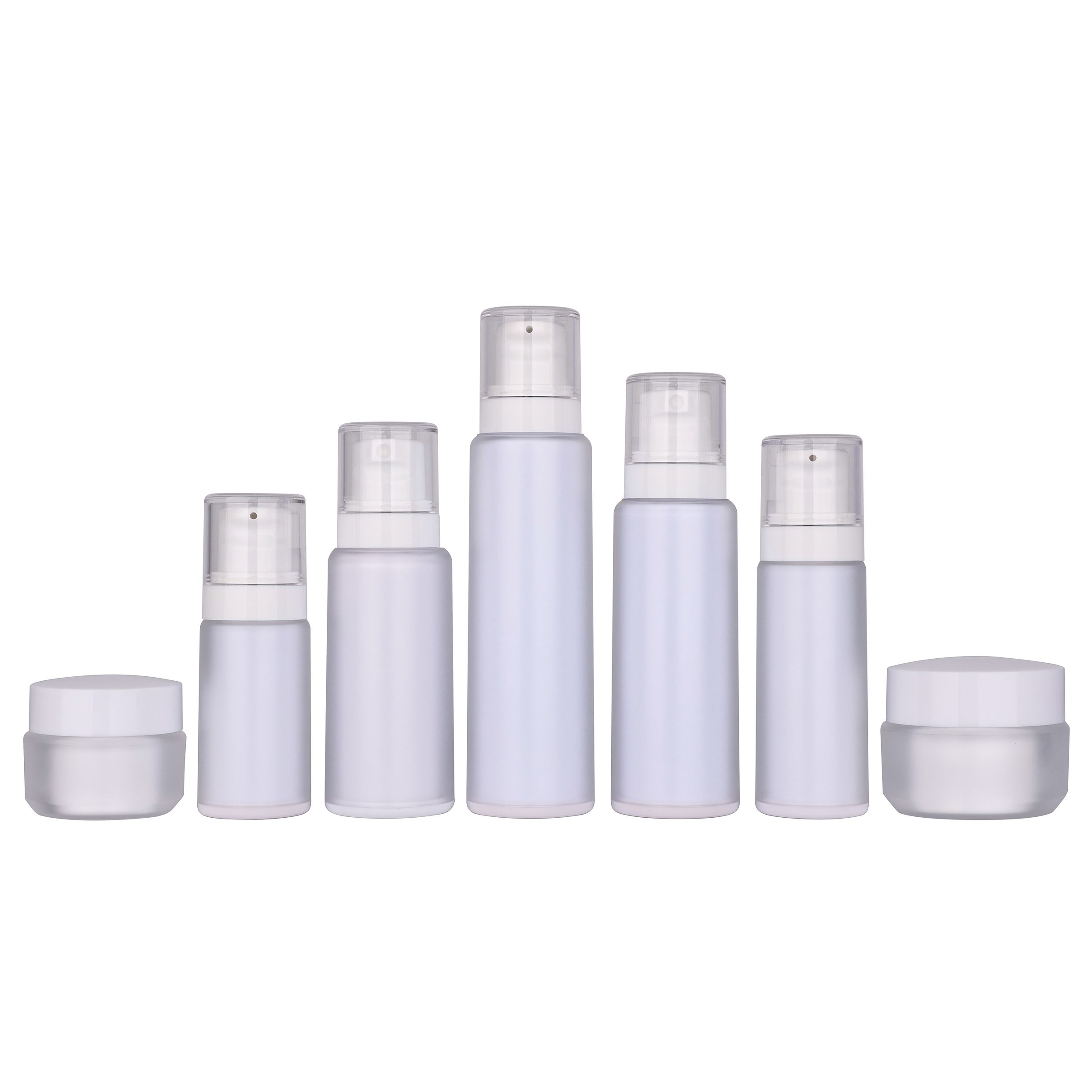 Double Layer PS/PET Skincare Bottle Set (OYS-A03) - 30ml/50ml/80ml/100ml/120ml, Stock Cosmetic Packaging Bottles & Jars