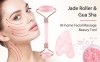 Jade Roller Guasha Set, Pink Color Jade Roller Facil Massager