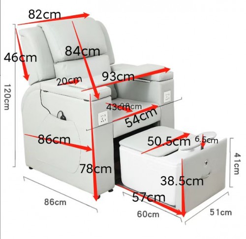 Kingtum Modern Nail Salon Furniture Massage Foot Spa Pedicure Chair for Sale MZ6