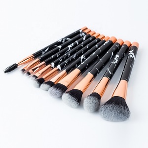 10PCS Black Marble Brushes Private label Professional Make up Brush Set Unique design makeup brushes
