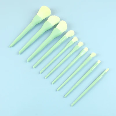 10PCS Candy Color Plastic Handle Makeup Brushes Eyeshadow Brush Eyebrow Brush High-Quality Beauty Tools