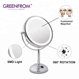 10x Magnification 10 Inch LED Lighted Desktop Makeup Mirror
