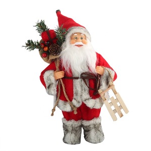 2019 best sellers Xmas gifts Supplies, standing windy red coat Santa Claus Christmas Figurine Decoration