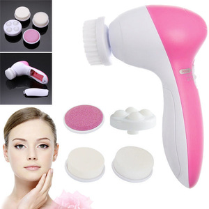 5 IN 1 Face Cleansing Brush Electric Face Cleaner Wash Machine Spa Skin Care Massager Cleaning Facial Cleanser Tools