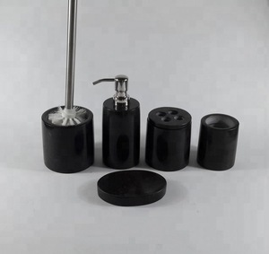 Black marble Bathroom Accessory & Bath Sets (Soap Dish, Soap Dispenser, Tumbler Holder)