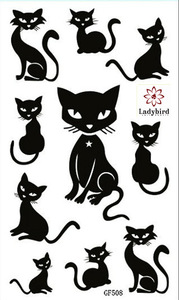 Body tottoo/black cat  temporary tattoo watertransfer tattoos