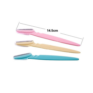 Colorful durable Plastic Handle makeup tool 3PCS set eyebrow razor