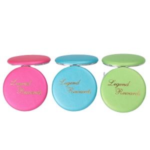 Custom logo Foldable PU Leather Makeup Mirror Plain Cosmetic Mini Metal Compact Pocket Mirror/Makeup Vanity Mirror